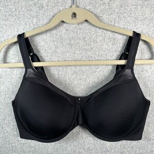 Bali 42D Bra Black Womens Adjustable Back Closure 3439 Smooth Underwire Comfort